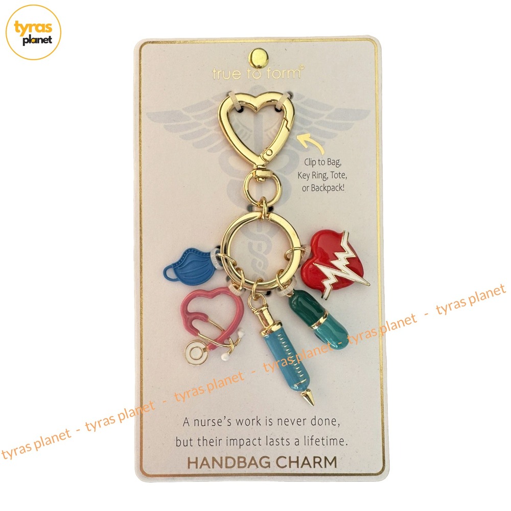 VIRAL True To Form Nurse Keychain/ Bag Charm With Syringe, Stethoscope, Pill